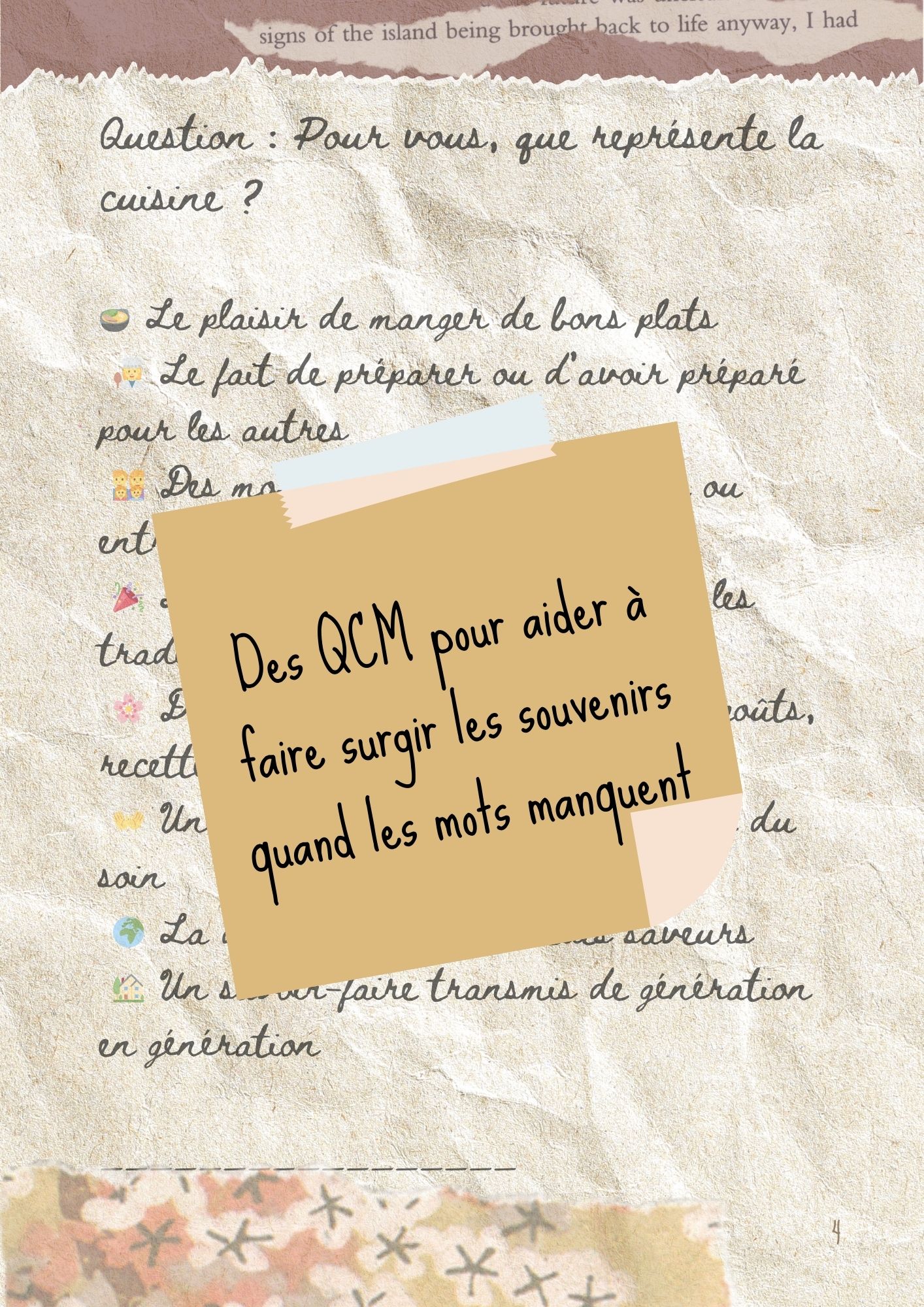 Des QCM pour aider quand les mots manquent